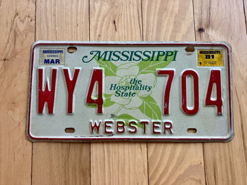 1981 Mississippi Webster County License Plate