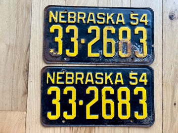 Pair of 1954 Nebraska License Plates
