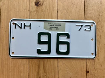 1973 New Hampshire Common Carrier Truck Bus License Plate