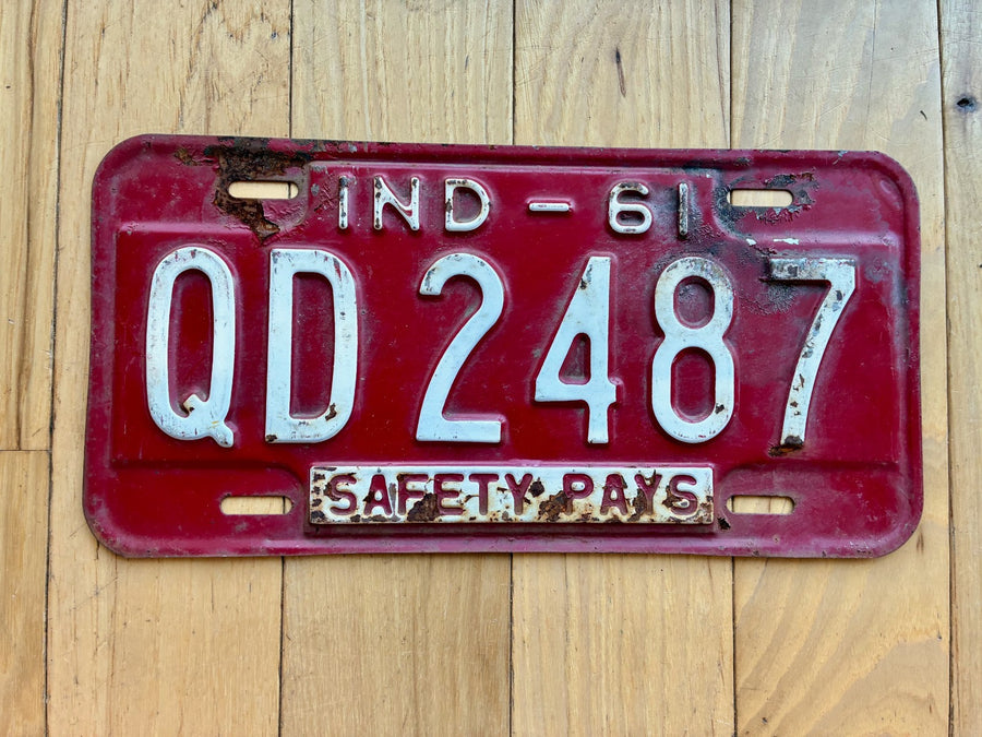 1961 Indiana License Plate