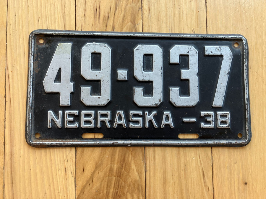 1938 Nebraska License Plate