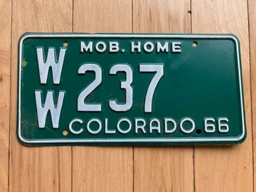 1966 Colorado Mobile Home License Plate
