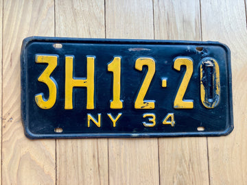 1934 New York License Plate