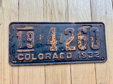 1932 Colorado License Plate