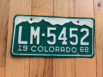 1968 Colorado License Plate