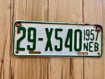 1957 Nebraska Farm Trailer License Plate