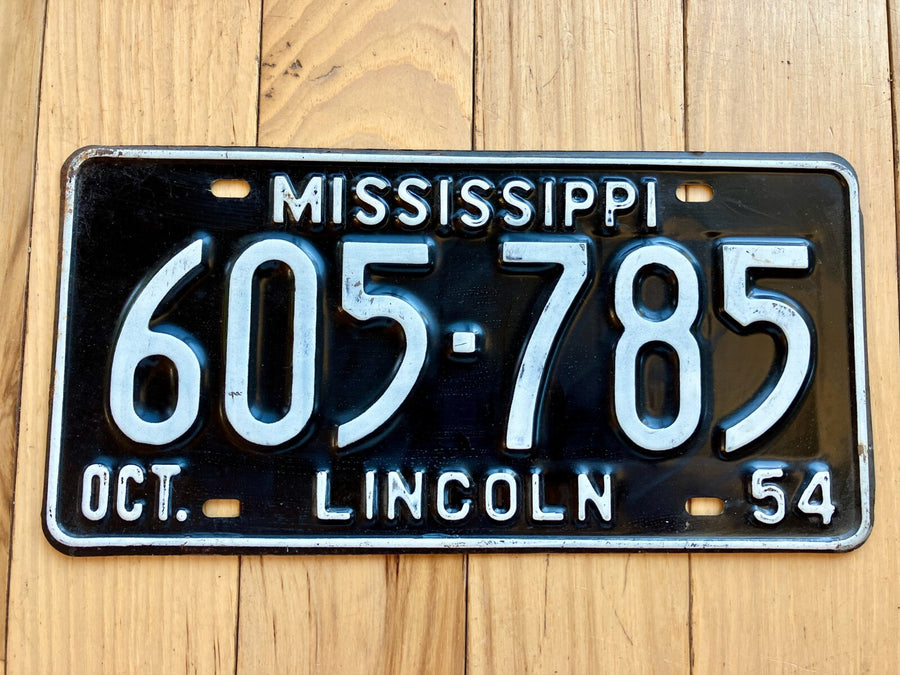1954 Mississippi Lincoln County License Plate