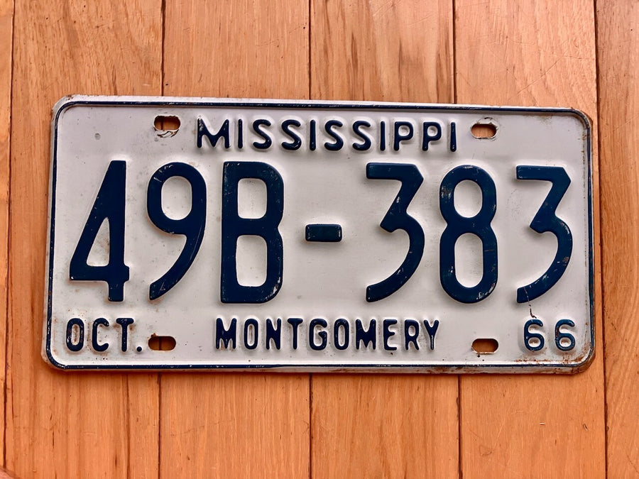 1966 Mississippi Montgomery County License Plate