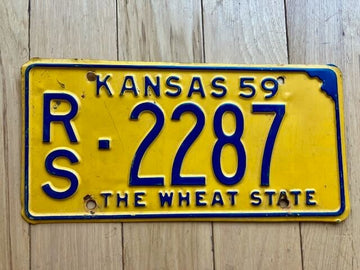 1959 Kansas License Plate