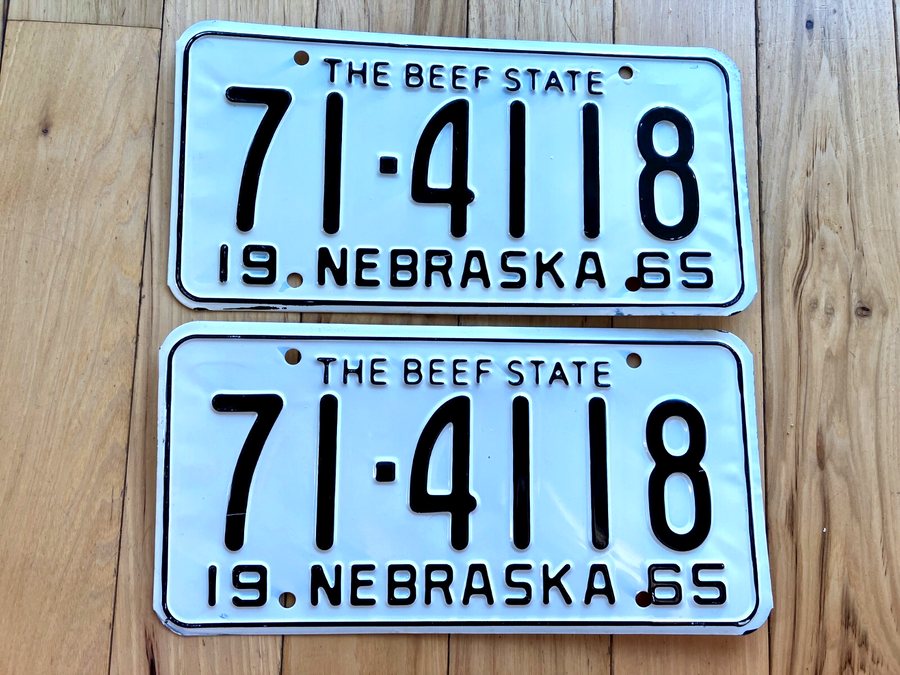 Pair of 1965 Nebraska License Plates