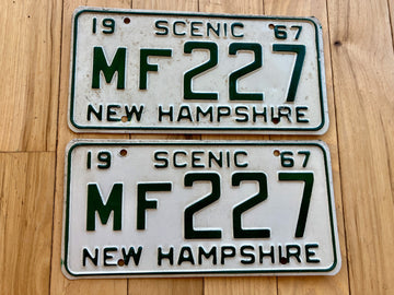Pair of 1967 New Hampshire License Plates