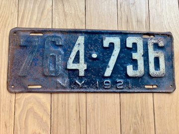 1921 New York License Plate