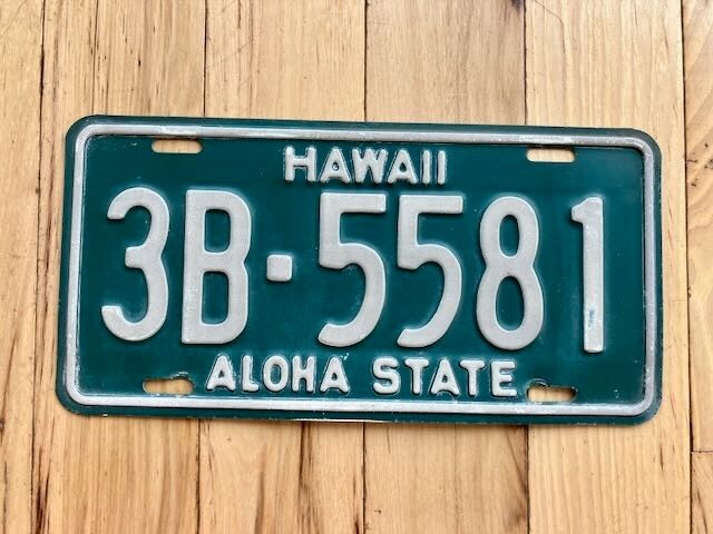 1960s Base Hawaii License Plate
