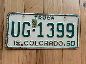 1960 1961 Colorado Truck License Plate