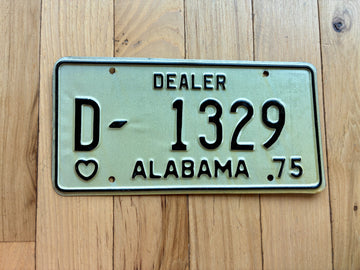 1975 Alabama Dealer License Plate