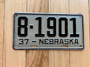 1937 Nebraska License Plate
