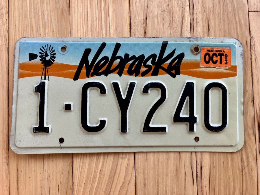 1993 Nebraska License Plate