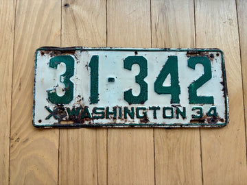 1934 Washington State License Plate
