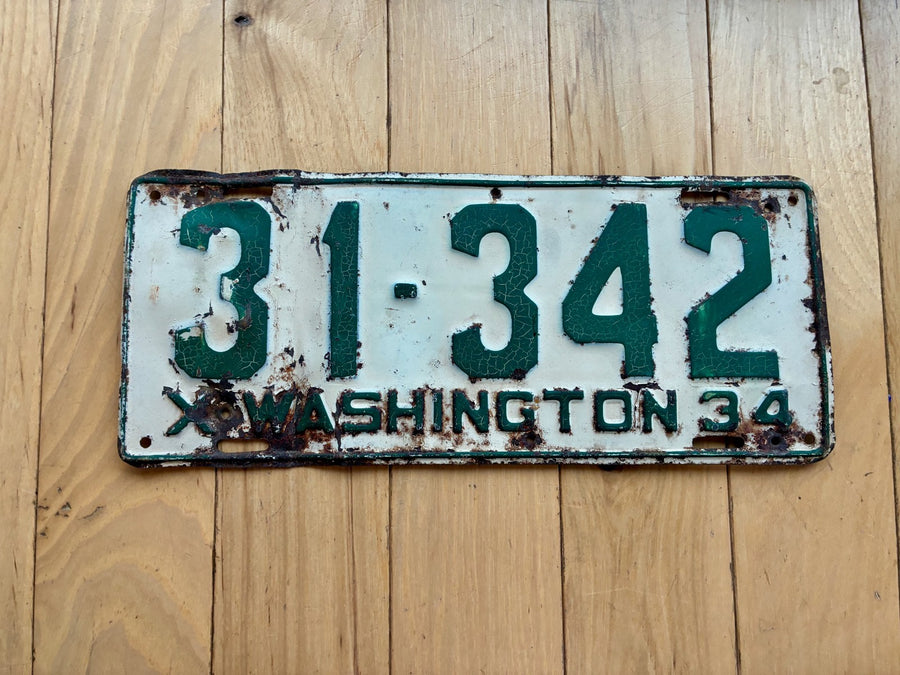 1934 Washington State License Plate