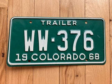 1968 Colorado Trailer License Plate