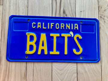 1980s California Vanity License Plate - BAITS