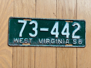 1956 West Virginia License Plate