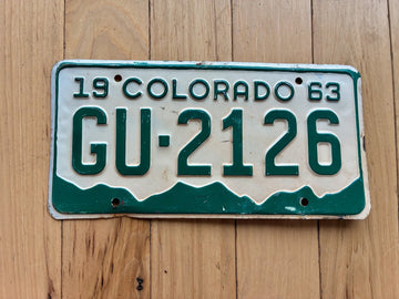 1963 Colorado License Plate