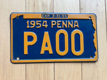 1954 Pennsylvania Sample License Plate