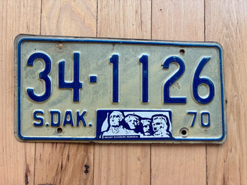 1970 South Dakota License Plate