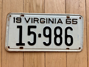 1965 Virginia License Plate