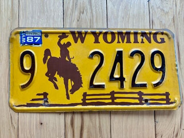 1987 Wyoming License Plate