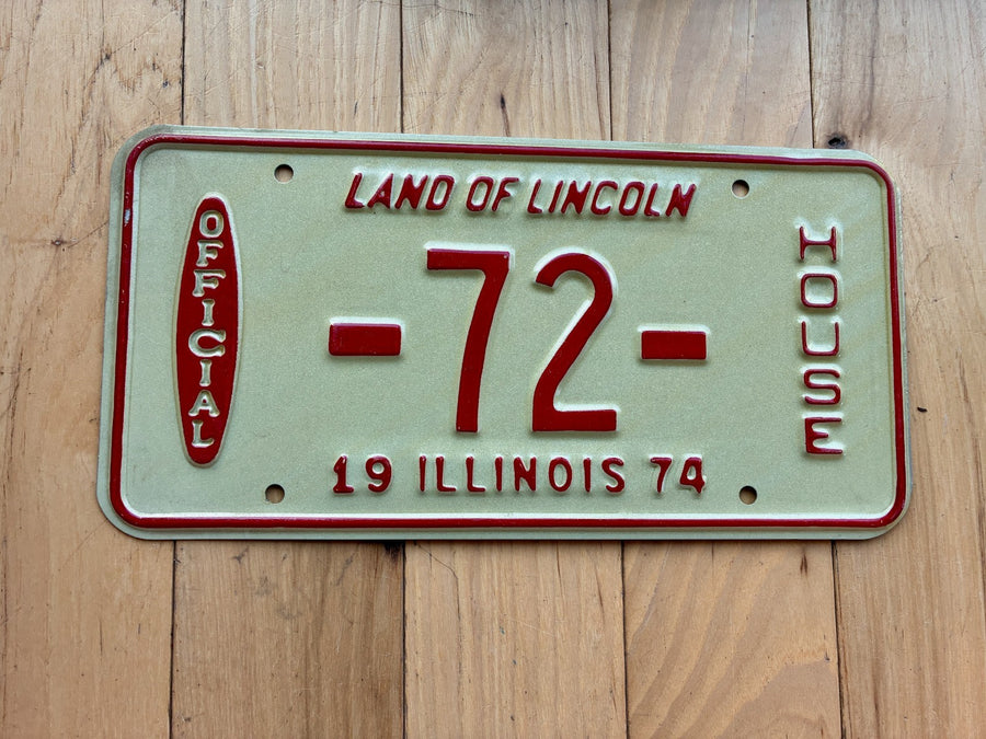 1974 Illinois State House License Plate