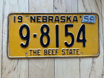 1959 Nebraska License Plate
