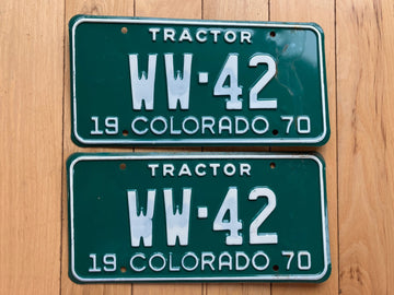 Pair of 1970 Colorado Tractor License Plates