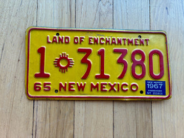 1965 1967 New Mexico License Plate