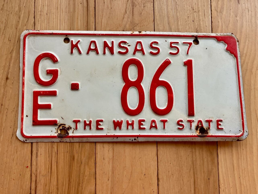 1957 Kansas License Plate