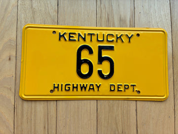 1956 to 1962 Kentucky Highway Department License Plate