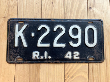 1942 Rhode Island License Plate