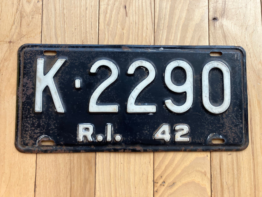 1942 Rhode Island License Plate
