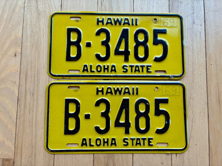 1969 Pair of Hawaii License Plates