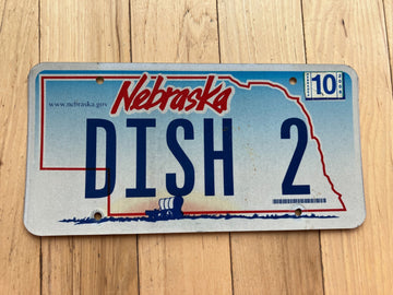 2008 Nebraska Vanity License Plate - DISH 2