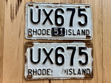 Pair of 1951 Rhode Island License Plates