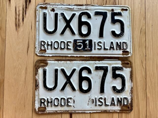 Pair of 1951 Rhode Island License Plates