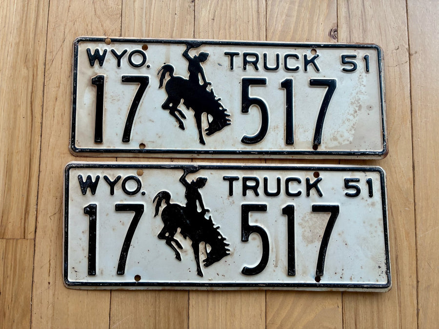 1951 Pair of Wyoming License Plates