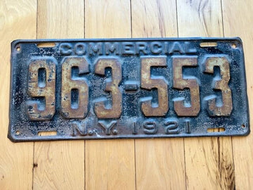 1921 New York Commercial License Plate