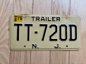 1979 New Jersey Trailer License Plate