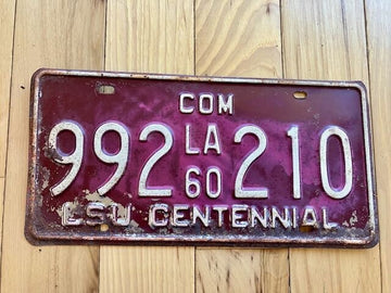 1960 Louisiana License Plate / LSU Centennial