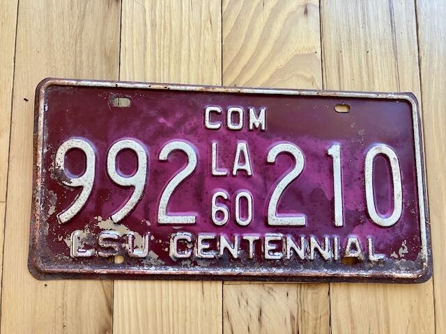 1960 Louisiana License Plate / LSU Centennial