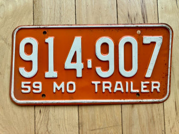 1959 Missouri Trailer License Plate
