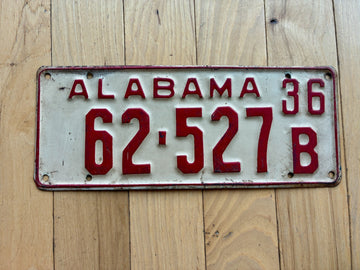 1936 Alabama License Plate